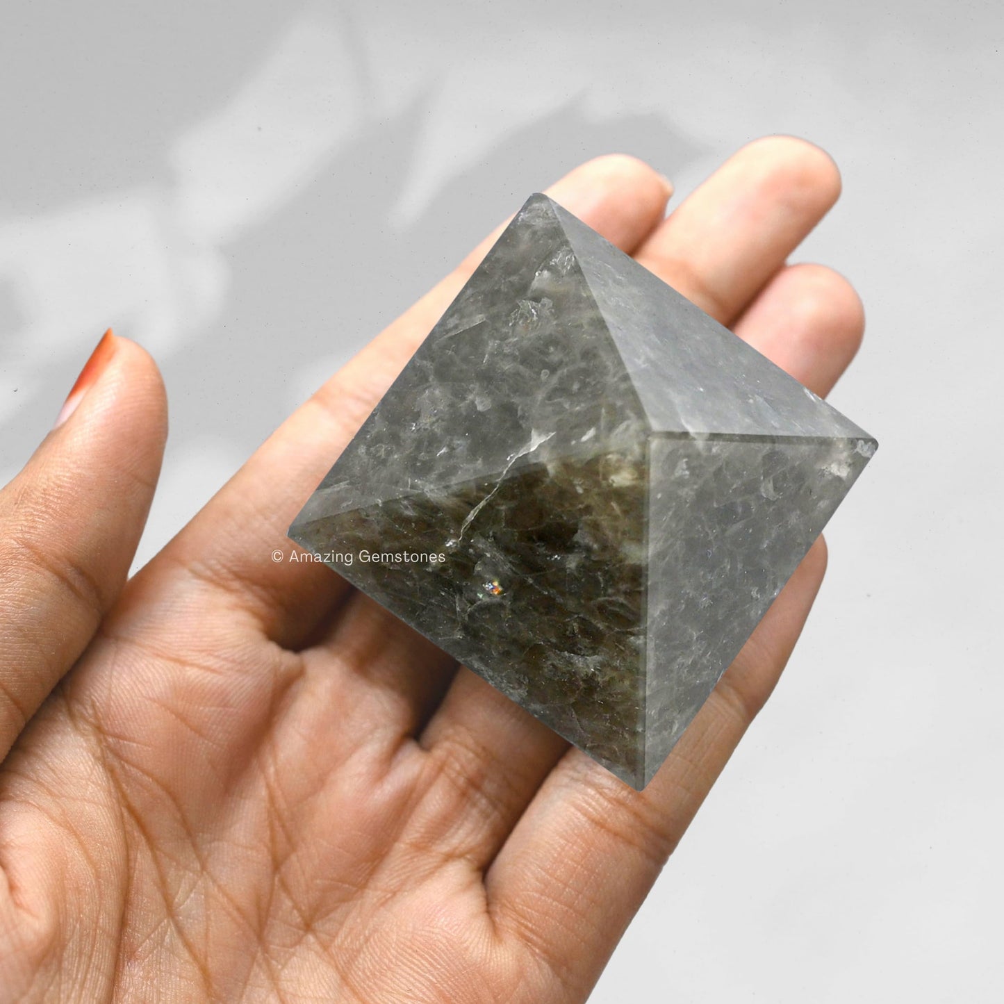 Amazing Gemstone Smoky Quartz Pyramid Crystal Healing Stones - 1.5" Great Pyramid Figurine of Natural Stone Pyramid for Meditation, Reiki, Chakra Balancing and Crystal Pyramids Grid
