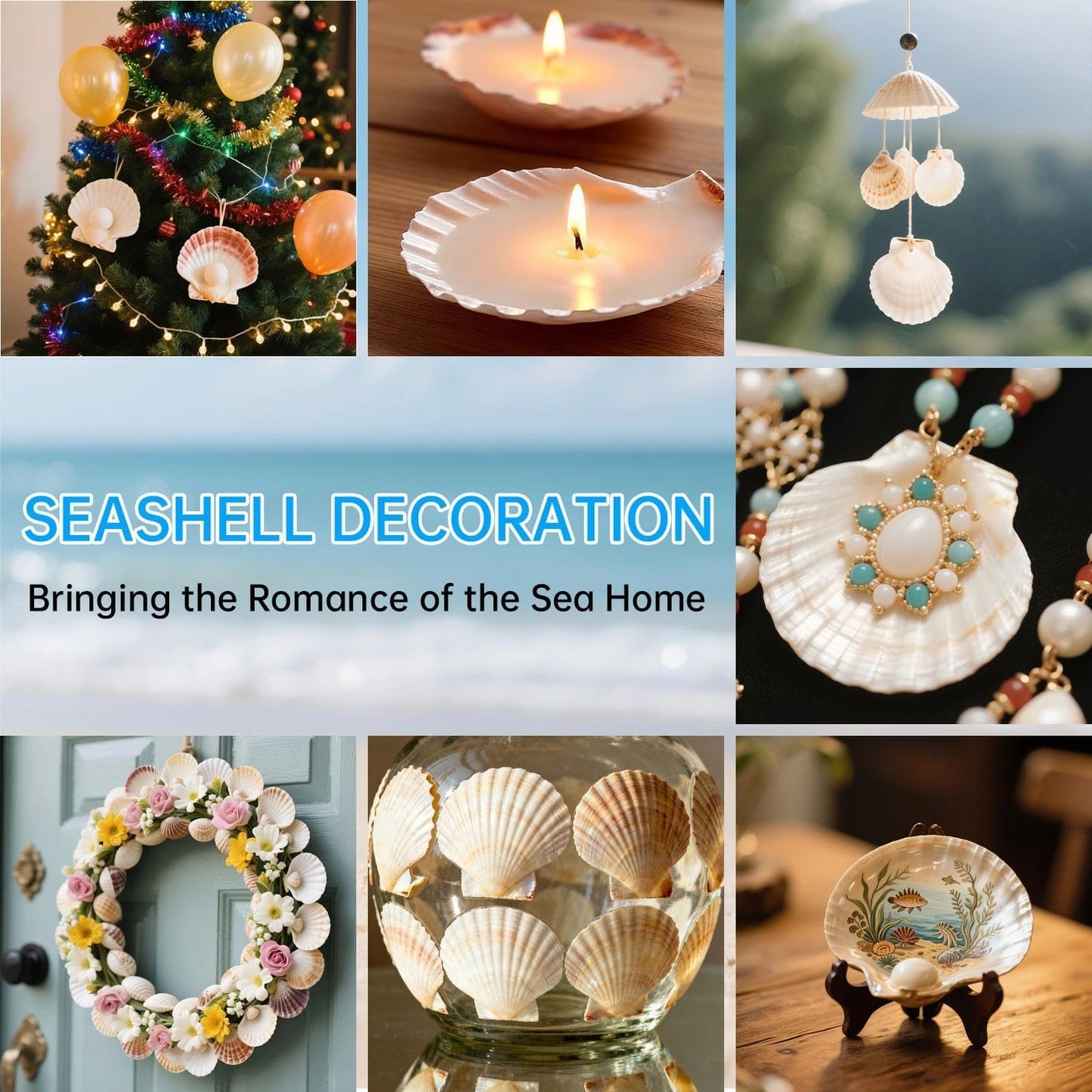 20PCS Large Scallop Shells for Crafts, 4-5 Inch Natural Sea Shells for Decorating, White Seashells Bulk for DIY Crafting, Painting, Baking, Ocean Themed Party Supplies & Decorations