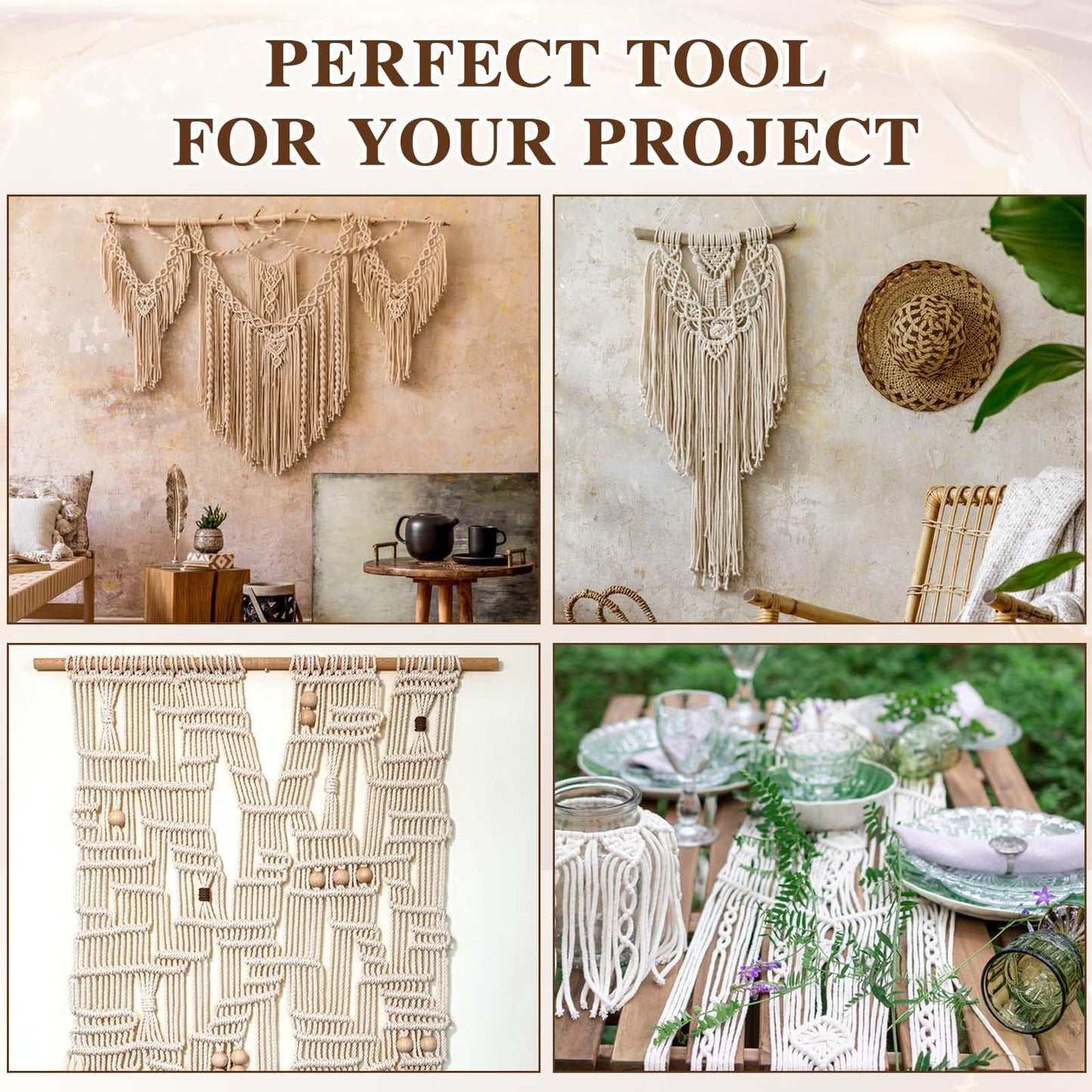 104 Pcs Macrame Board and Metal Adjustable Holder with T Pins Clips Macrame Supplies Double Sided Grids Macrame Project Board Macrame Tools for Braiding Cording Bracelet (11.8 x 11.8 Inch)