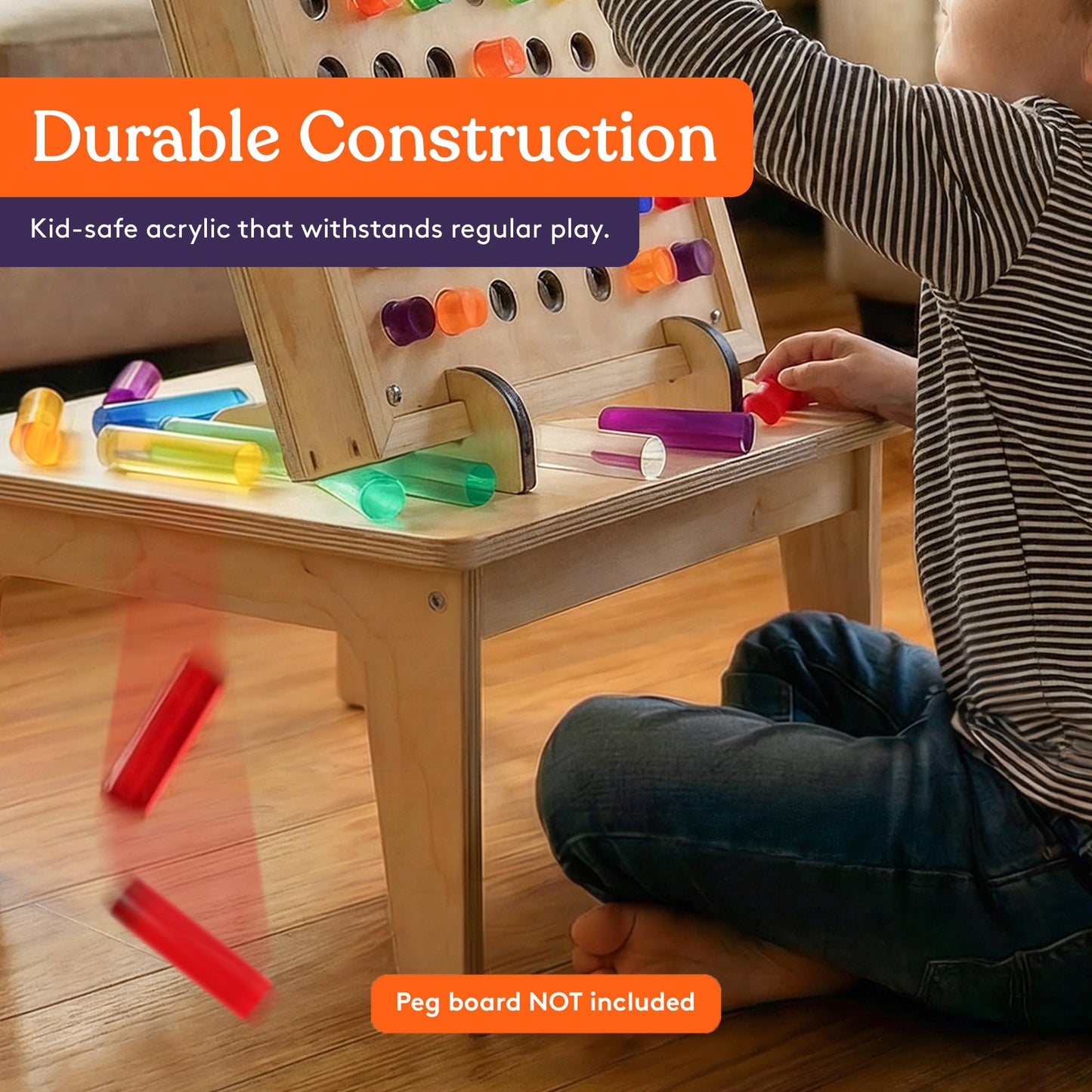 Special Supplies Set of 100 LED Light Peg Board Replacement Pieces for Kids LED Peg Wall, Colorful Illuminated Pegs for Creative Play and STEM Learning- 1” x 4”