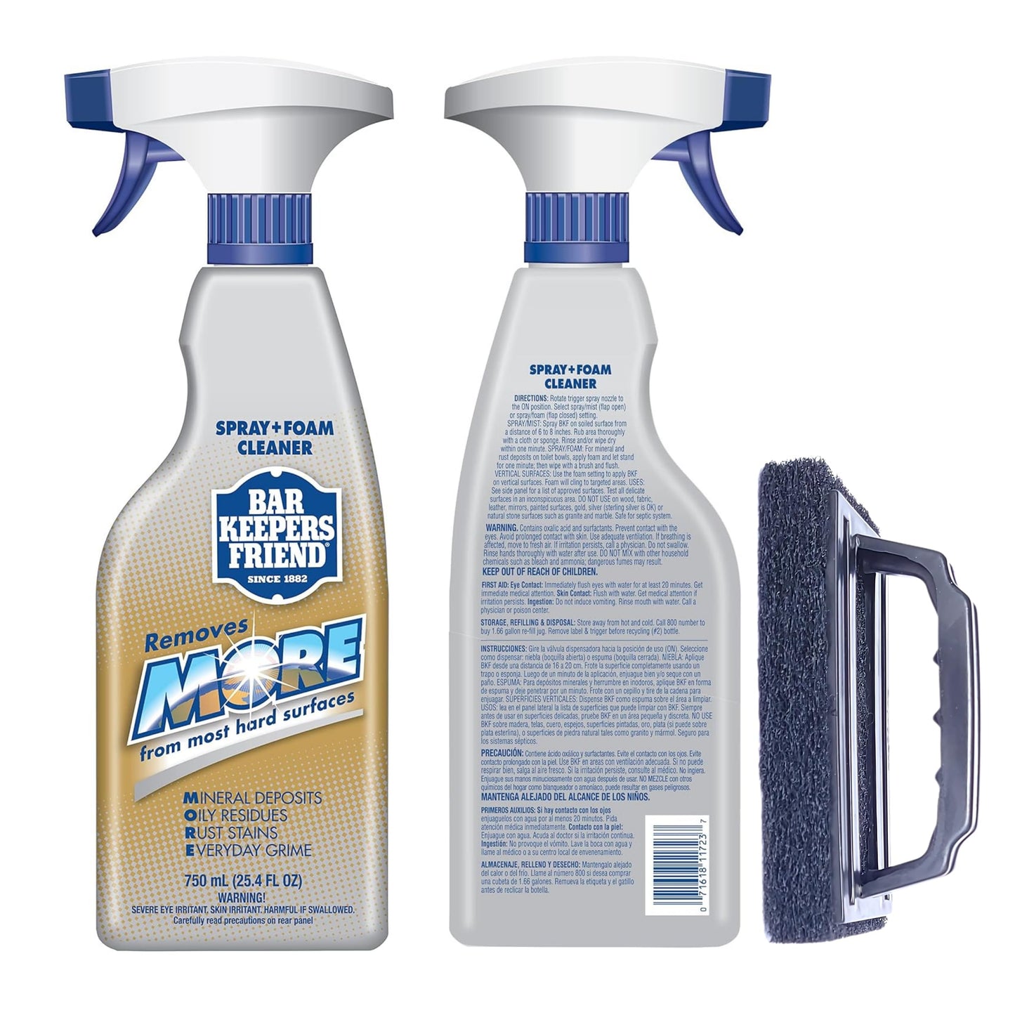 ONE96NINE Daily Shower Spray Kit with 2 Items, Hard Water Spray Foam Cleaner with Glass Stain Remover Scrub Brush. An All In One Shower Cleaner Spray Solution