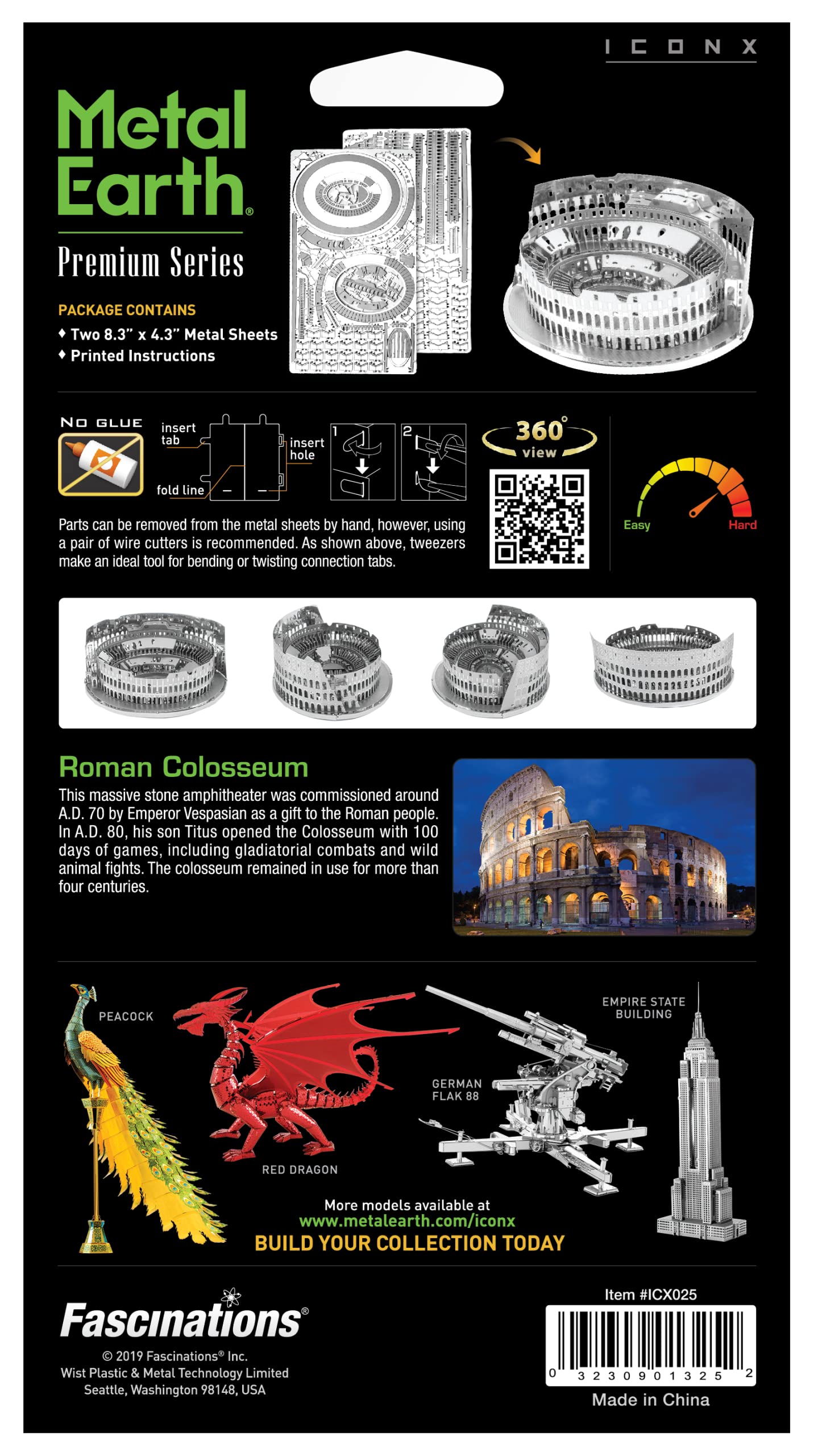 Fascinations Metal Earth Premium Series Roman Colosseum Ruin 3D Metal Model Kit