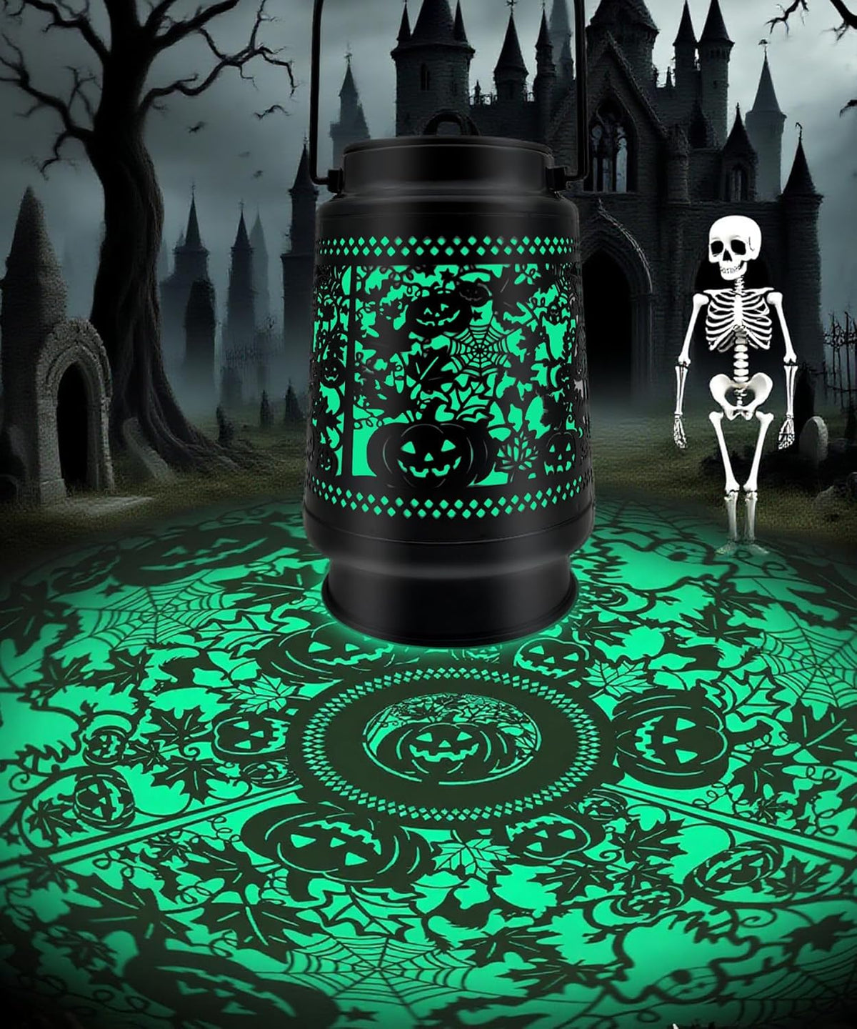 Halloween Decorations Solar Lanterns Outdoor Waterproof Scary Pumpkin Lights for Garden, Patio, Yard, Lawn Porch Halloween Decor Hanging Solar Lights Unique Gifts for Outdoor Decor