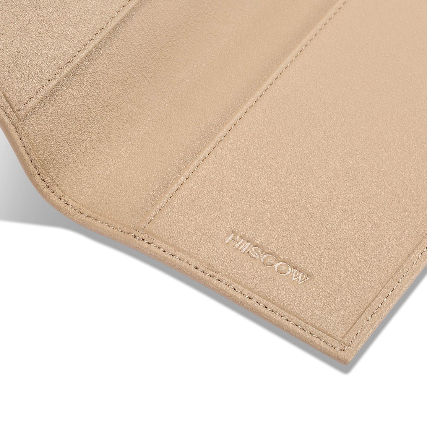 HISCOW Minimalist Checkbook Cover - Full Grain Leather (Premium Apricot)