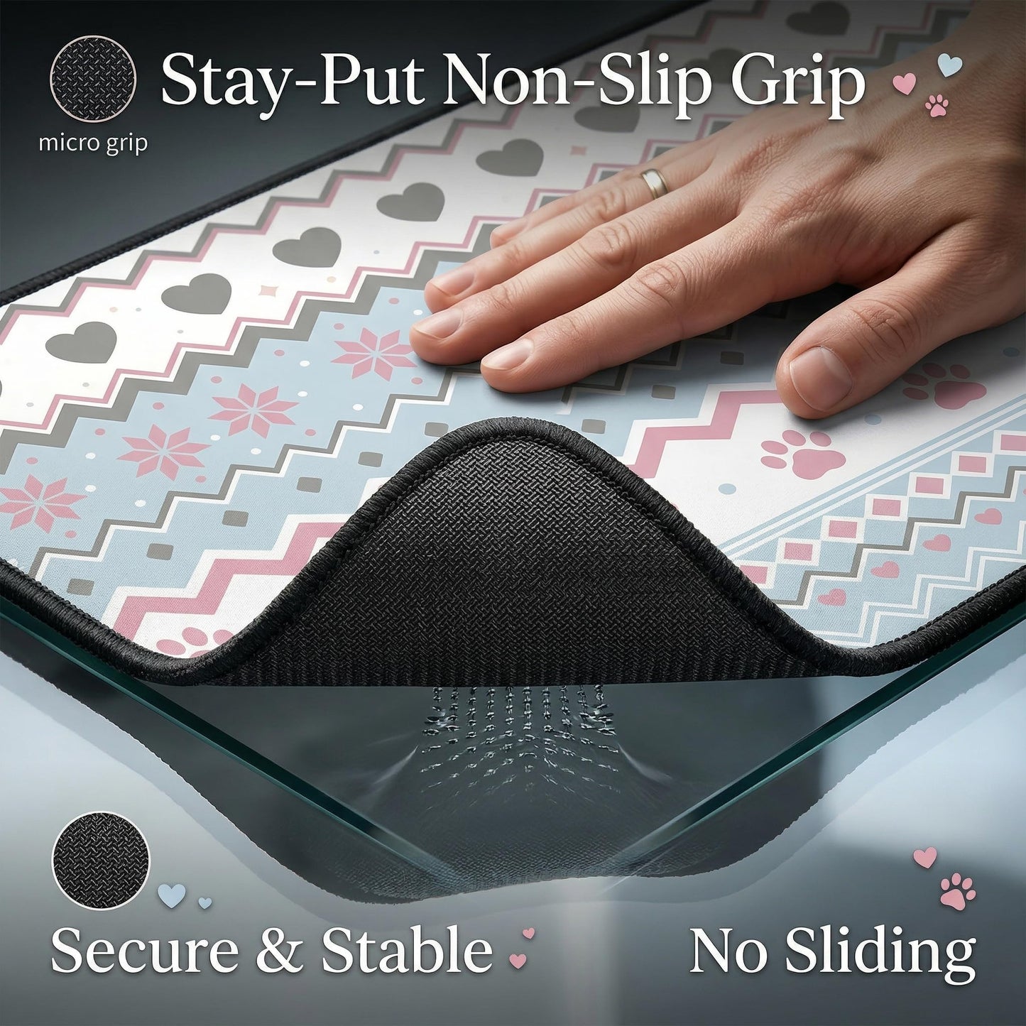Large Desk Pad, 31.5" x 11.8" Mouse Pad, Desk Mat, Computer Laptop Desk Mat Mouse Keyboard Pad, Modern Abstract Desktop Protector, Desk Accessories, Desk Writing Makeup Mat for Office Home School