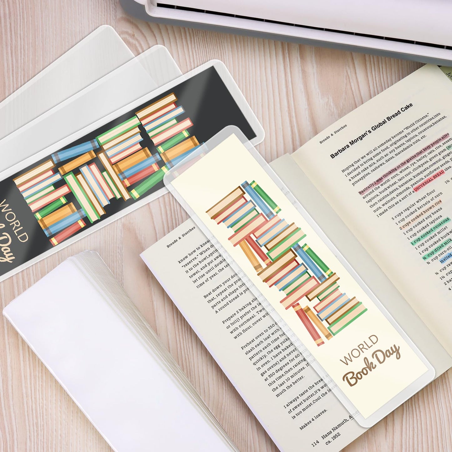 500 Pcs Bookmark Laminating Pouches 2x8inch 5 Mil Hot Laminator Sleeves DIY Bookmark Making Kit for Book Lovers(Without Laminating Machines)
