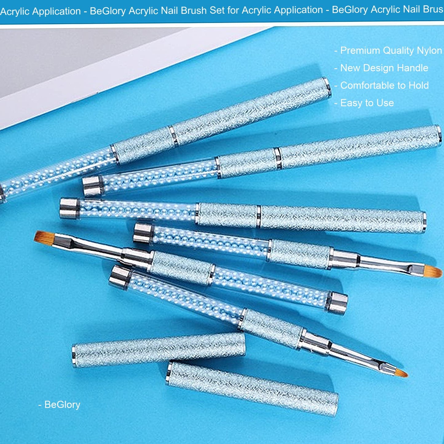 10PCS Acrylic Nail Art Brushes Set Manicure Tools Nail Art DIY Design Brush for Acrylic Application Pedicure Round Nail Art Brush for Acrylic Powder Nail Extension Nail Professional