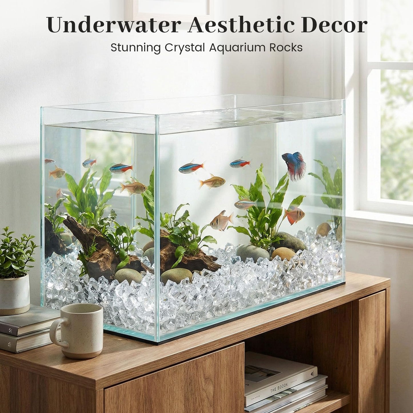 DomeStar 1000PCS Fake Ice, Acrylic Fake Diamonds Vase Filler Plastic Gems Clear Rocks for DIY craft Table Scatter Decor