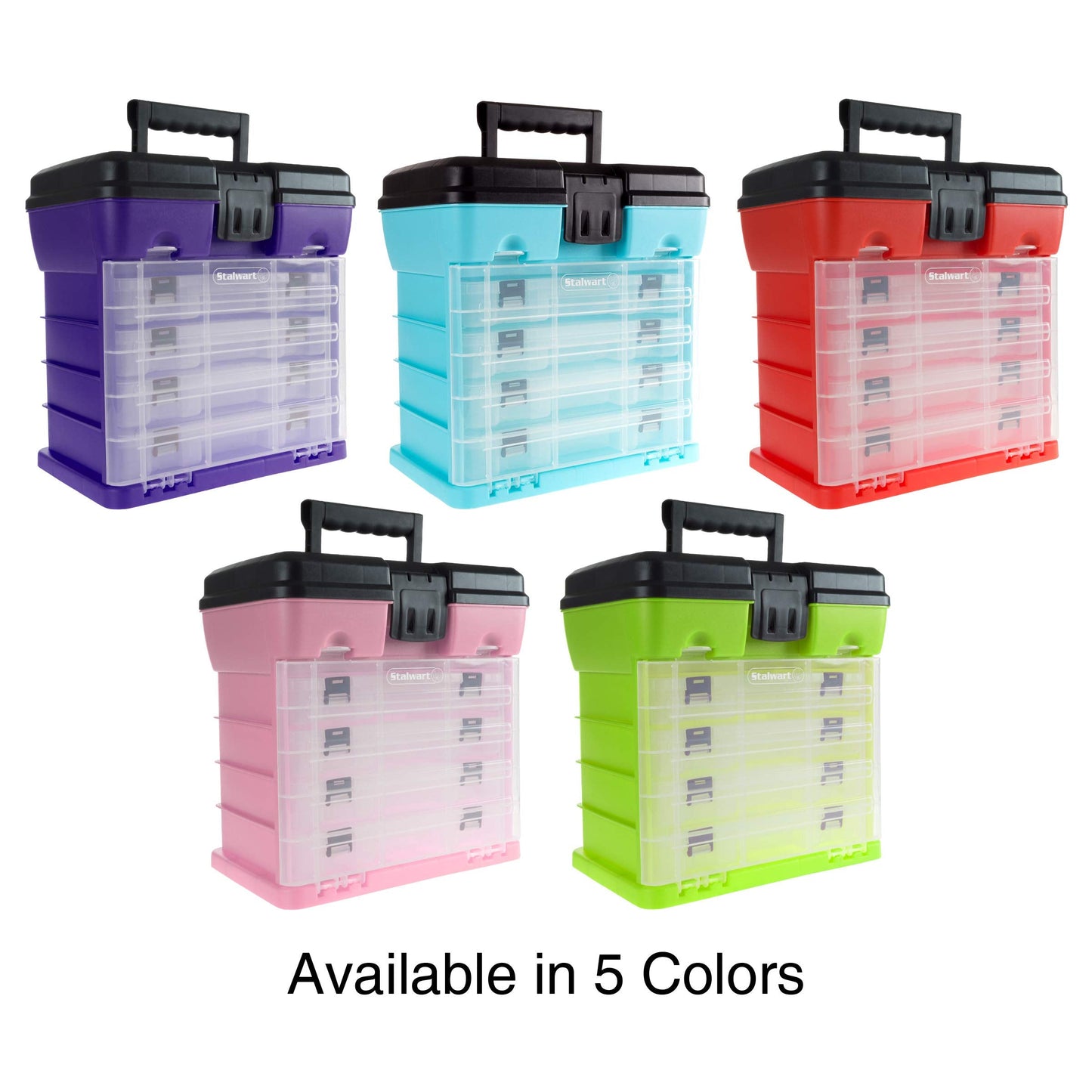 Storage and Tool Box-Durable Organizer Utility Box-4 Drawers 19 Compartments Each for Hard