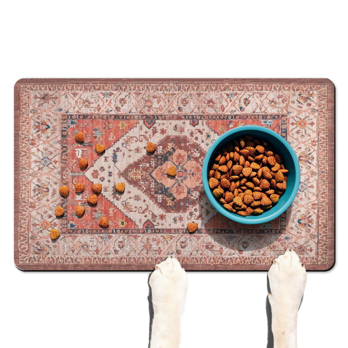 Absorbent Pet Dog Bowl Mat for Food and Water, Pet Cat Food Feeding Mat with Non Slip Rubber Backing, Dog Food Mats for Floors Waterproof, 24"x32"