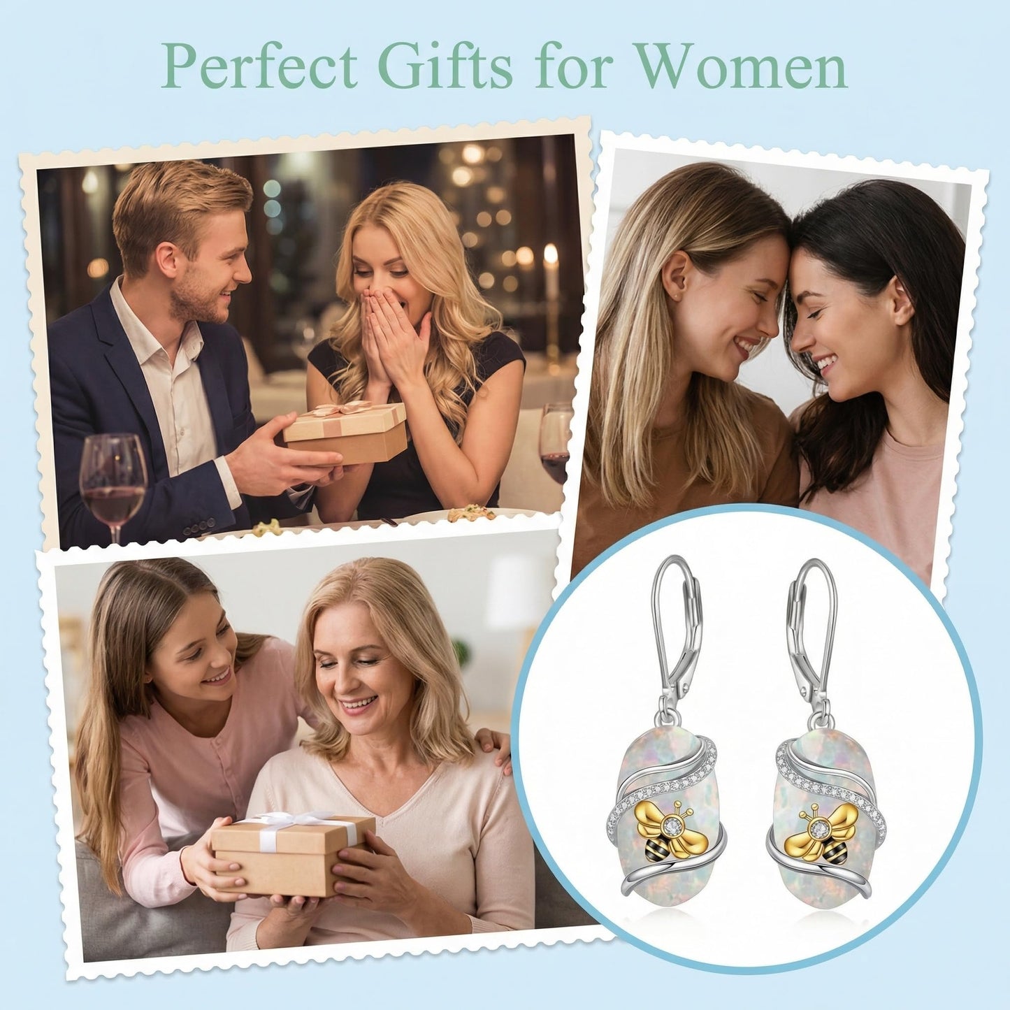 ONEFINITY Opal Bee Earrings Opal Earrings Bee Jewelry Gifts for Women