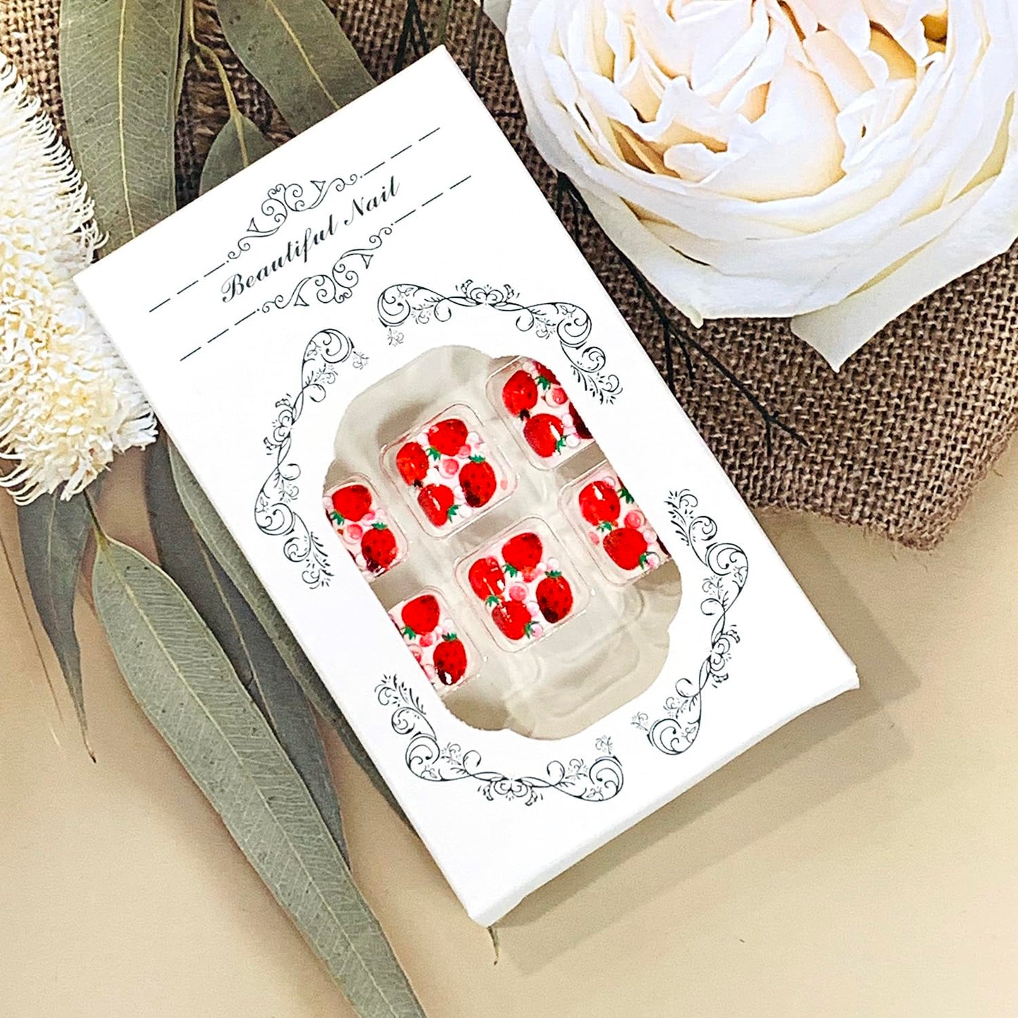 FIEONCIY Press on Toenails with Designs Acrylic Fake Nails for Toe Artificial False Nails with Charms Glue on Toe Nails for Spring Summer Stick on Toenails for Women Girls(JL004)