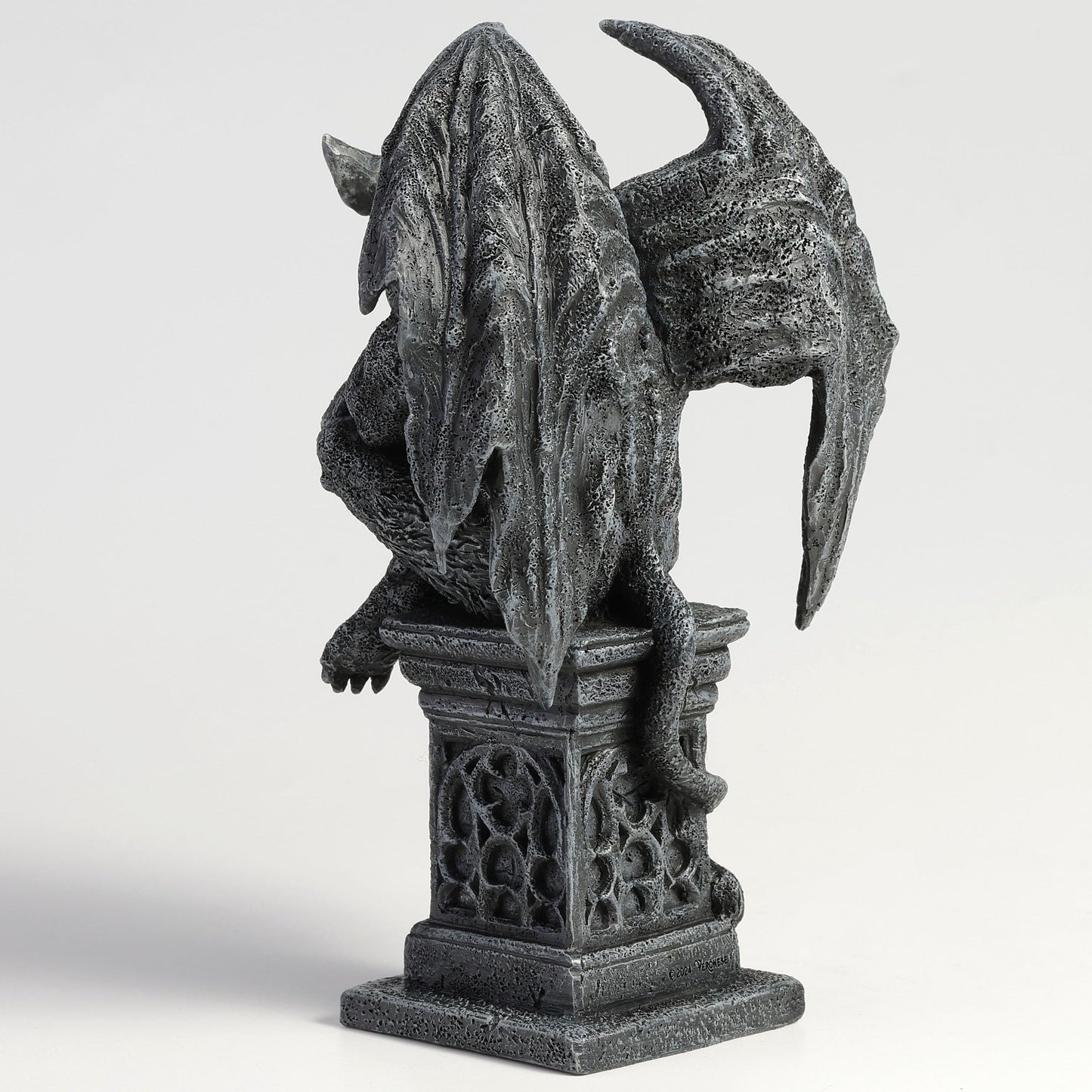 Veronese Design 7 1/8 Inch Beast Gargoyle on Pedestal Sitting Leg Crossed Polyresin Collectible Statue Figurine Gothic Fantasy Decor for Home or Gift