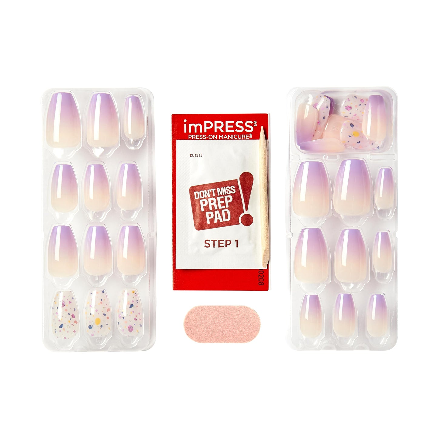 KISS imPRESS Press-On Manicure Fake Nails, Medium Coffin, All I Want, Purple, Comfortable, Super Hold Adhesive, No Glue/Polish, Chip Proof, No Dry Time, Smudge Proof, Waterproof | 30 Count (Pack of 2)