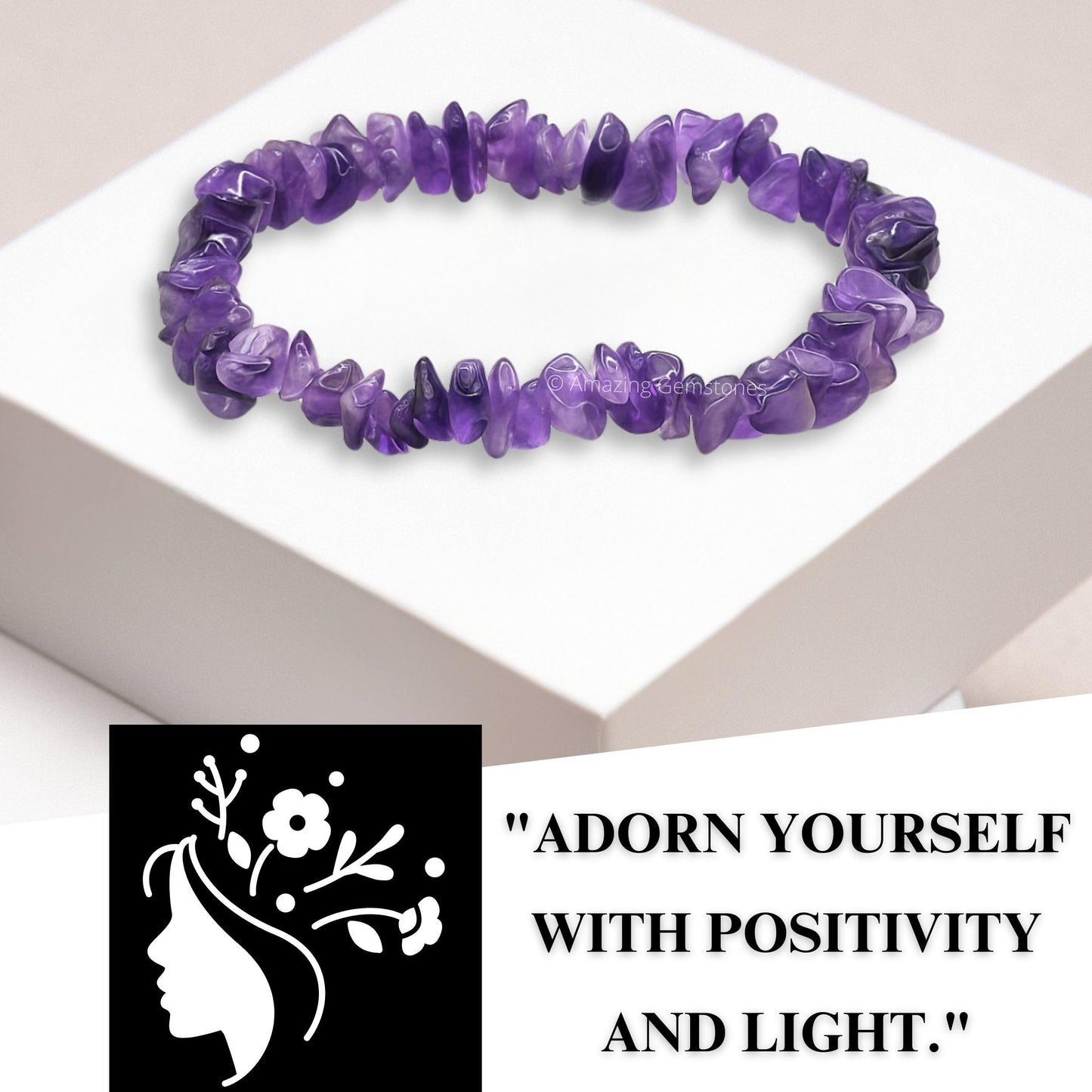Amazing Gemstone Chips Bracelet (Amethyst)