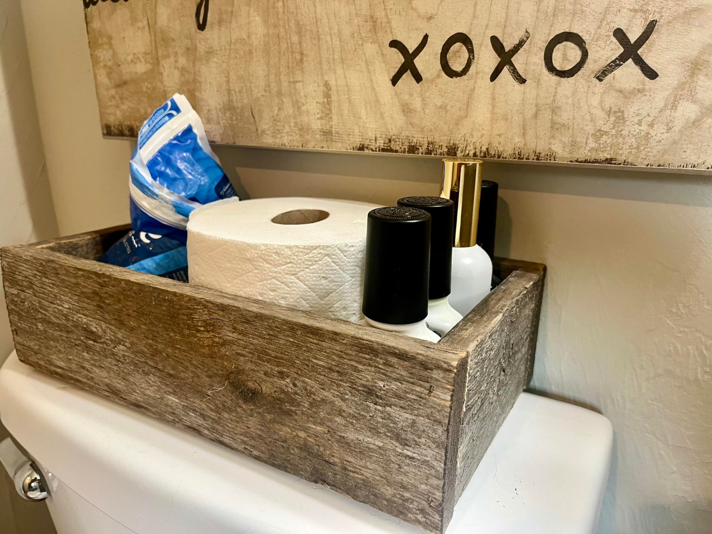 Rustic Revival | Decorative Barnwood Box β Authentic Rustic Weathered Wood Box for Table Decoration, Weddings, Parties & Farmhouse Home Decor β Real Wood Centerpiece Holder (Weathered)