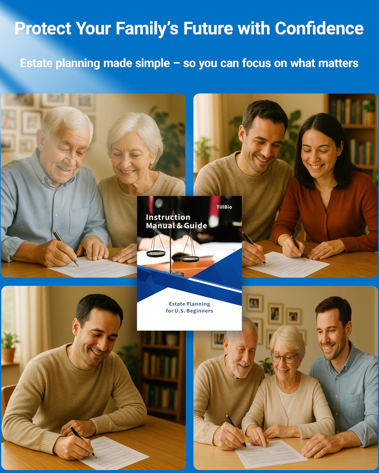 TillBio 2026 4-in-1 Estate Planning Kit – Includes Last Will, Living Trust & Power of Attorney Forms – Lawyer-Prepared Templates with Instructions – Valid in All 50 States(3pcs)