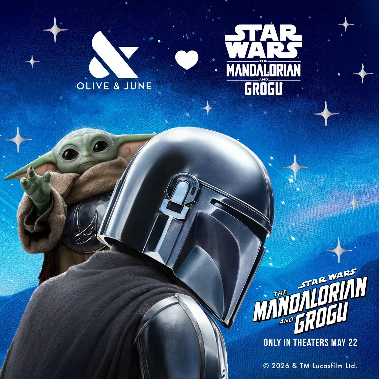Olive & June Pressies Kids Press-On Nails (No Glue) | Star Wars: The Mandalorian & Grogu | 28 Fake Nails, 14 Sizes, 1 Nail File | Easy On-Off Mani Non-Toxic Tabs | XS/S, Round | Raspberry Rebel Run