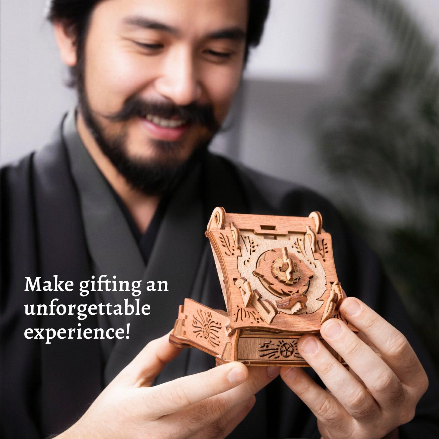 iDventure Samurai Puzzle Box | Tricky Gift Packaging | 3D Puzzle for Adults | Escape Room Game | Brain Teaser | Birthday Gift Gadget for Men and Women | Treasure Box