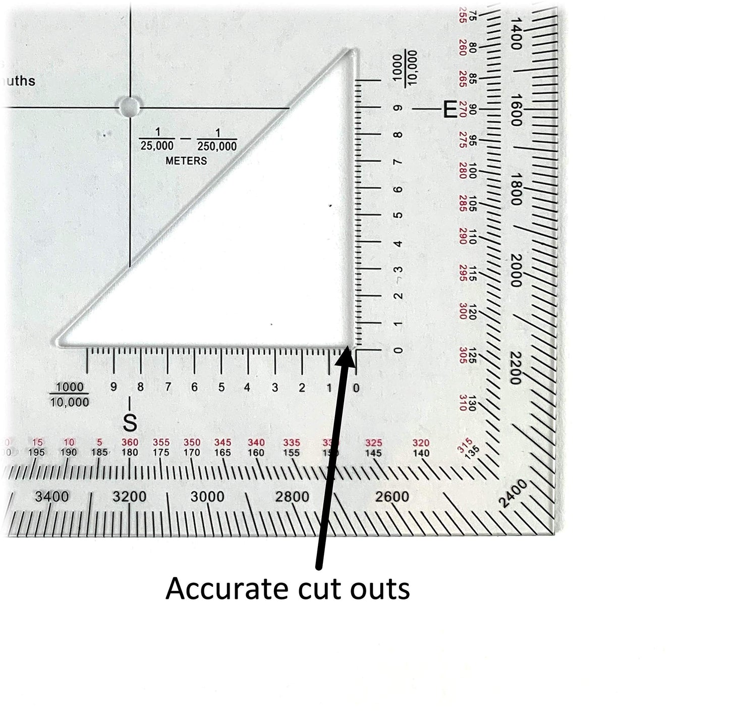 Military Protractor - Perfectly Cut for Land Nav