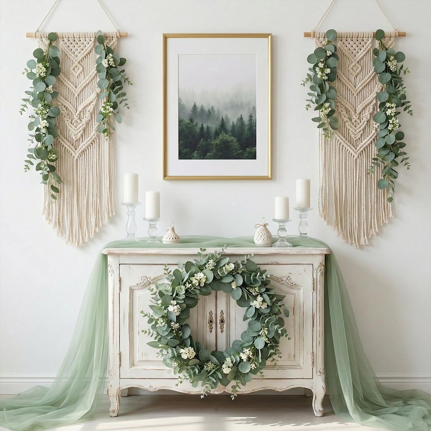 lovemoon 130 Pcs Artificial Mixed Eucalyptus Stems Bulk, 5 Kinds of Faux Greenery Eucalyptus Leaves Bulk for Vase Wedding DIY Bouquets Floral Arrangement Home Decor (130, Green)