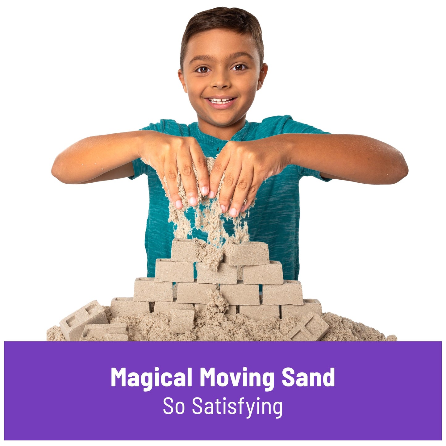 Kinetic Sand, Construction Site Folding Sandbox with 2lbs Play Sand & Toy Truck, Sensory Toys for Kids Ages 3 and up