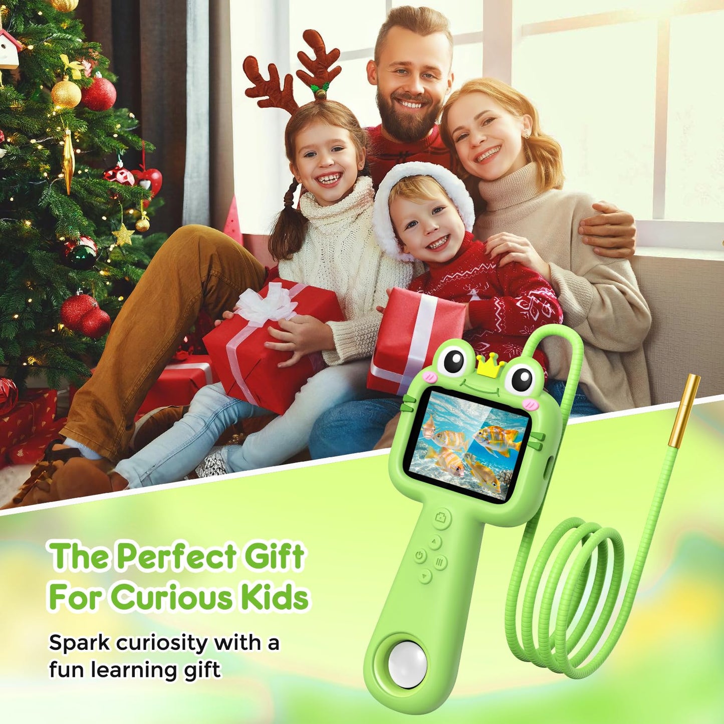 Borescope Camera for Kids - STEM Science Educational Toy for 4-12 Years Old Boys & Girls | Birthday Gift for Outdoor Adventures & Nature Discovery (Green)
