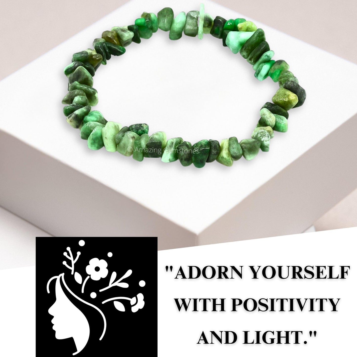 Amazing Gemstone Chips Bracelet (Emerald)