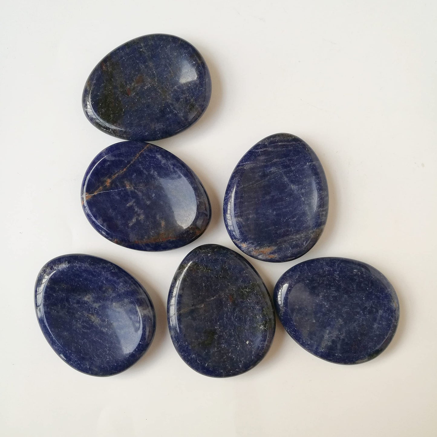 Bacatgem Natural Sodalite Water Drop Chakra Thumb Worry Stone,Stress Relax Healing Reiki Crystal Pocket Palm Stones