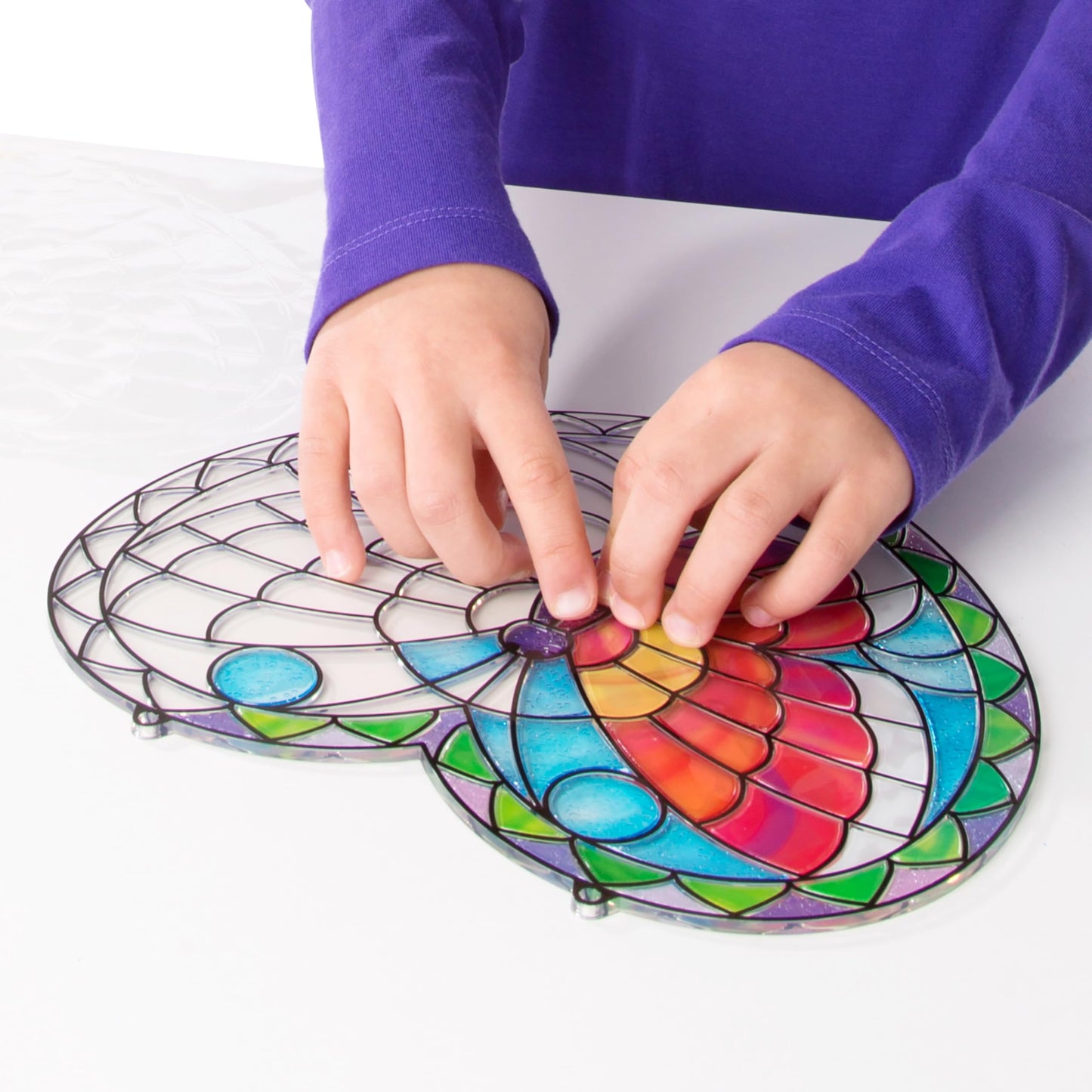 Melissa & Doug Stained Glass Made Easy Activity Kit: Butterfly - 140+ Stickers Kids Sticker Stained Glass Craft Kit; Sun Catchers for Kids Ages 5+