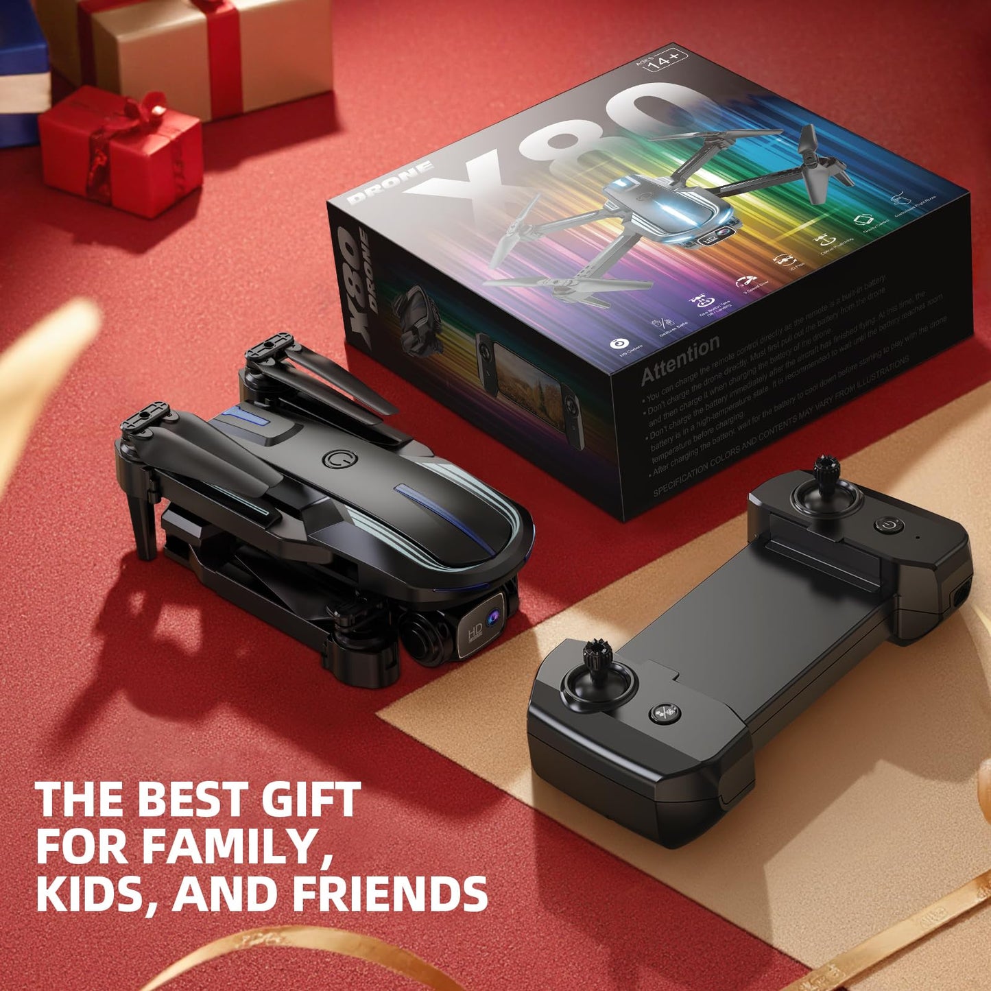 Drone with Camera for Adults Beginners Kids, Fun 1080P Foldable Mini Drone for Exciting Indoor Outdoor Play, RC Quadcopter with 2 Batteries, One Key Start, Easy to Fly, Altitude Hold, 3D Flips