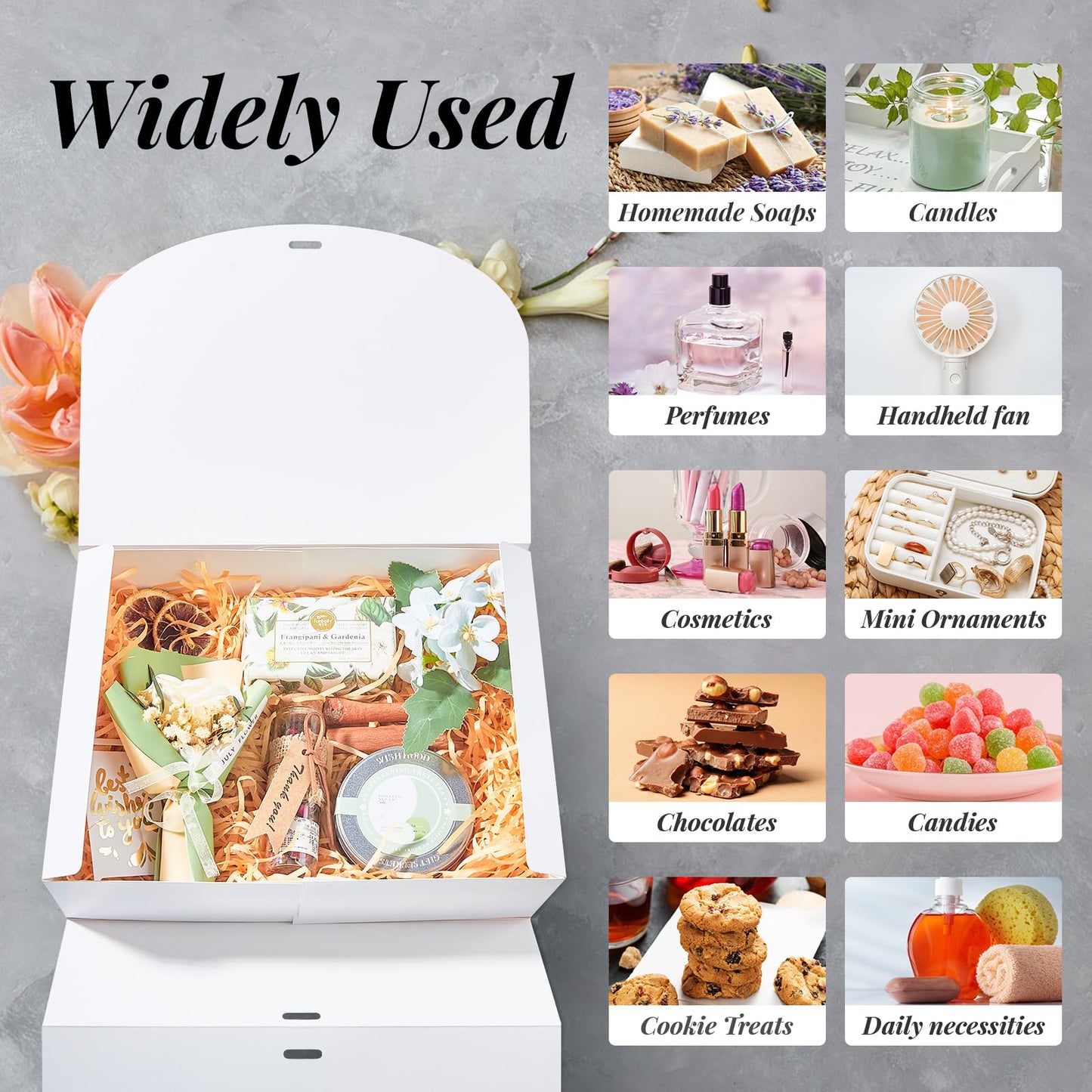 Kucoele 15 PCS Gift Boxes with Lids, 10.6 x 7.8 x 3.1 Inches Bridesmaid Gift Boxes, White Proposal Boxes with Ribbons for Wedding, Birthday, Graduation Present Packaging