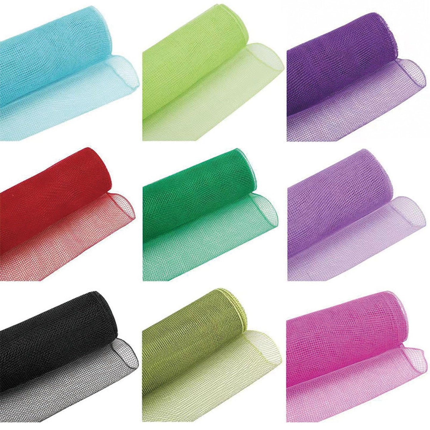 JStnana 3 Rolls Green Burlap Deco Mesh Ribbon for Wreath Crafts, 10 Inch x 30FT Per Roll Decorative Mesh Ribbon Wrapping Ribbon Rolls for Christmas Tree New Year DIY Crafts Making
