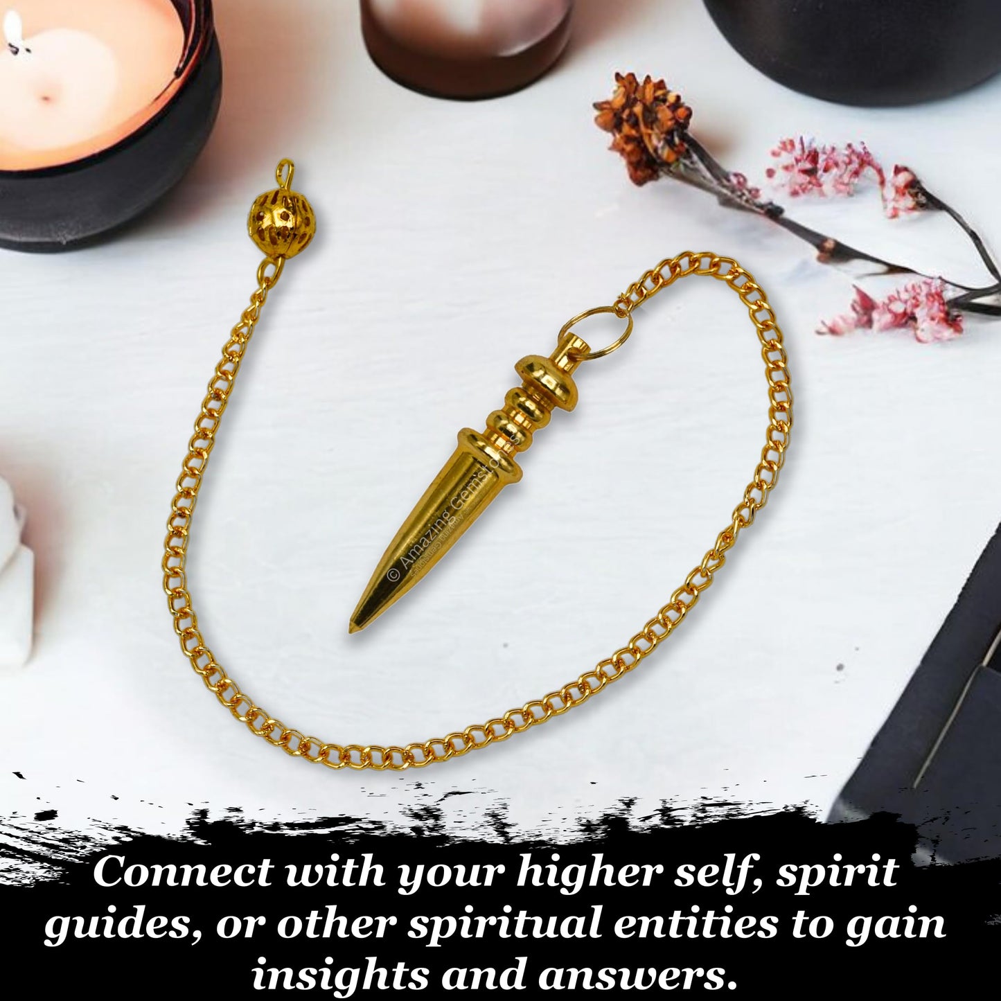 Amazing Gemstone Healing Metal Pendulums for Divination, Gold Bullet Steel Copper Pendulum High Energy Pendulo de Bronce Pendulos de Mesa MP5