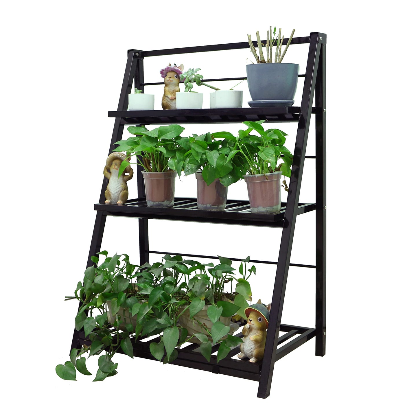 Gardzen Heavy Duty 3 Tier Metal Plant Stand, Flower Display Rack, Planter Shelf Holder Storage for Indoor Outdoor Use Clearance