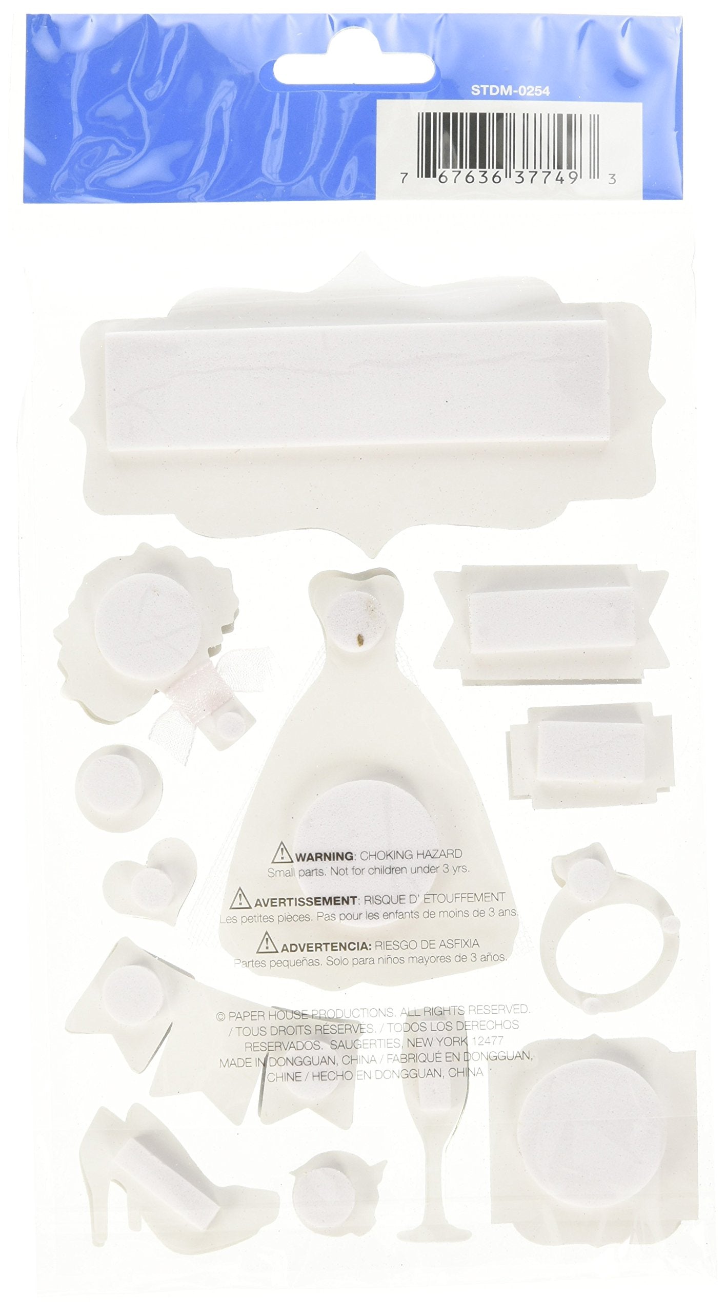 Paper House Productions STDM-0254E 3D Cardstock Stickers, The Bride (3-Pack)