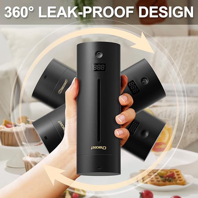 CHACEEF Travel Kettle ππ©π π«ππππ, Portable Electric Kettle, 350ml Small Electric Kettle with 5 Variable Presets, 304 Stainless Steel Hot Water Boiler with Auto Shut-Off & Boil Dry Protect, Black