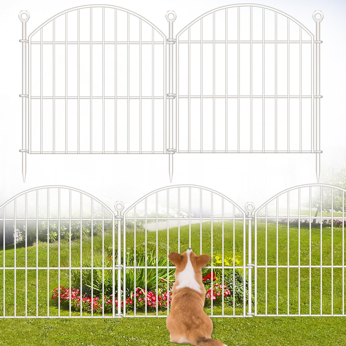 Decorative Garden Fence, 17in (H) x 10ft(L) No Dig Fence