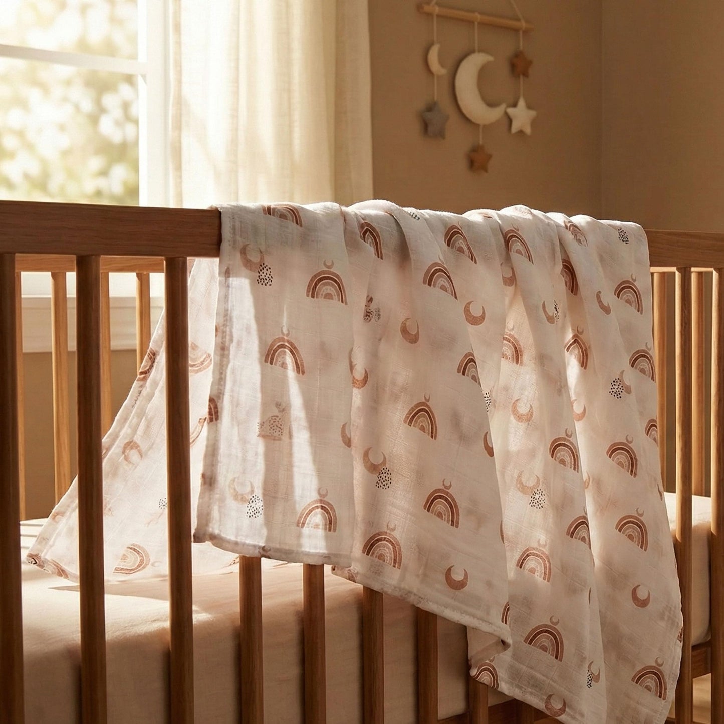 GLLQUEN BABY Receiving Blanket Boy Cotton Muslin Swaddle Blankets Girl Newborn Squares Breathable & Soft Thin Baby Blankets Cloths Double Absorbent Infant Swaddling Wrap - 6 Pack (Sun)