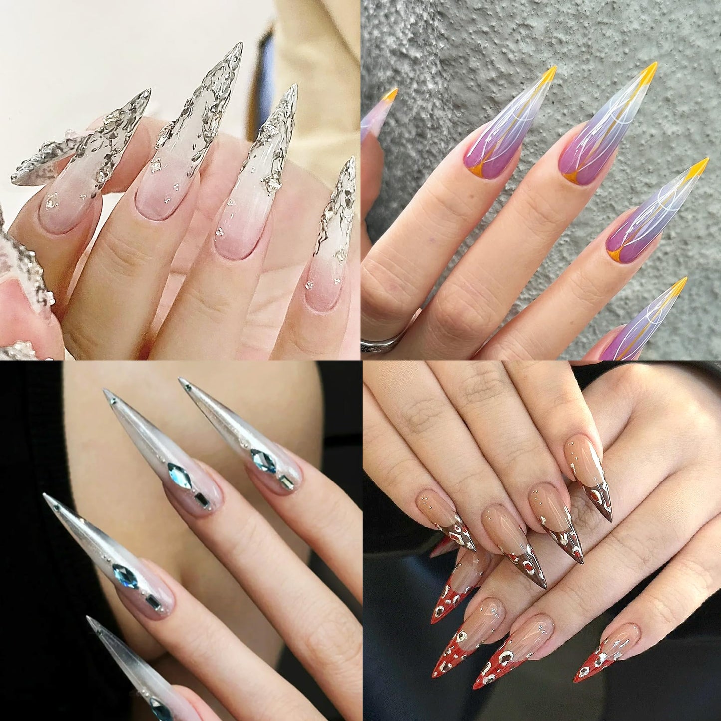 480PCS Nail Tips Clear False Nails Full Cover for Acrylic Fake Nails Kit 12 Sizes 2 Shapes Medium Coffin Medium Stiletto Pre-Shape for Salon Home DIY Gifts
