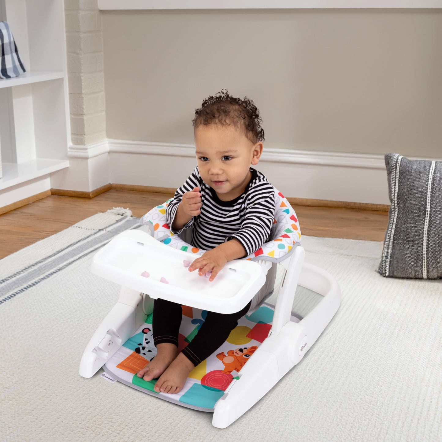 Baby Einstein 4-in-1 Kickin' Tunes Learn-to-Sit Music & Language Floor Seat, with 2 Positions and Detachable Kick Piano, Ages 4 Months and Up