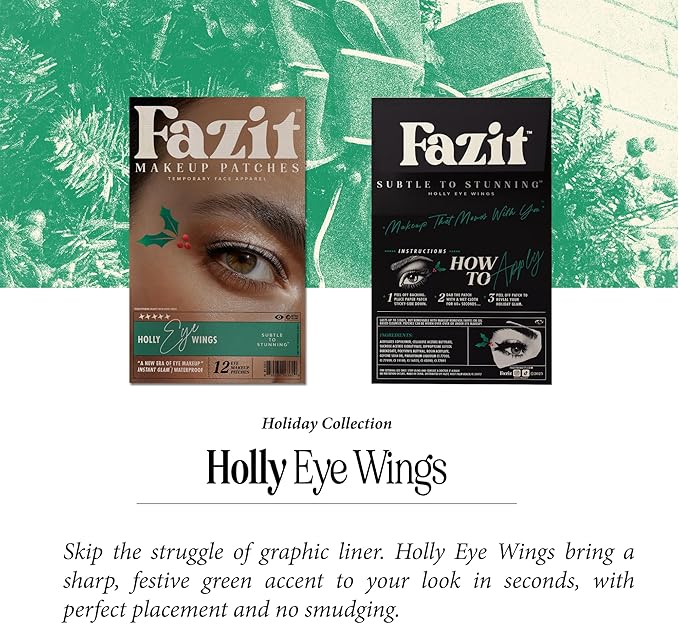 Fazit Makeup Patches - Holly Wings Eye Speckles - Glow Up Make-Up Patches - Cute Glitter Makeup Accessories for Women - Cosmetic Glitter for Face