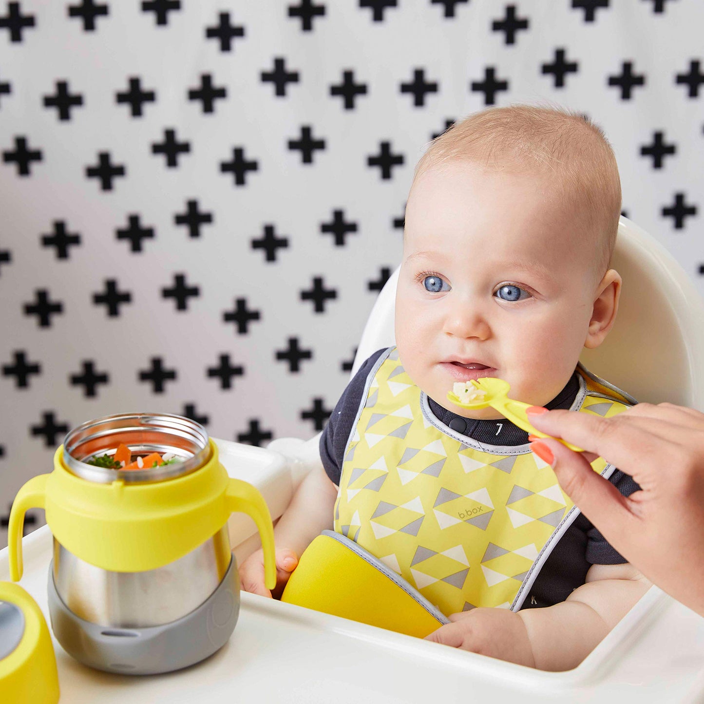 b.box Insulated Food Jar with Spork for Toddlers | Easy Open Container | Stainless Steel, 5hrs+ of Perfect Temperatures | Dishwasher Safe, BPA Free (Blue Slate, 11 oz)