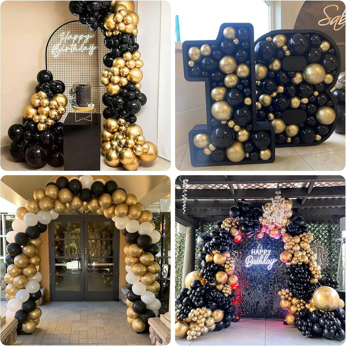 Labeol Metallic Gold Balloons Different Sizes 139PCS 18/12/10/5 Inch Chrome Gold Balloon Garland Arch Kit Quality Latex Balloons Gold Decorations for Wedding Party Birthday Graduation Baby Shower