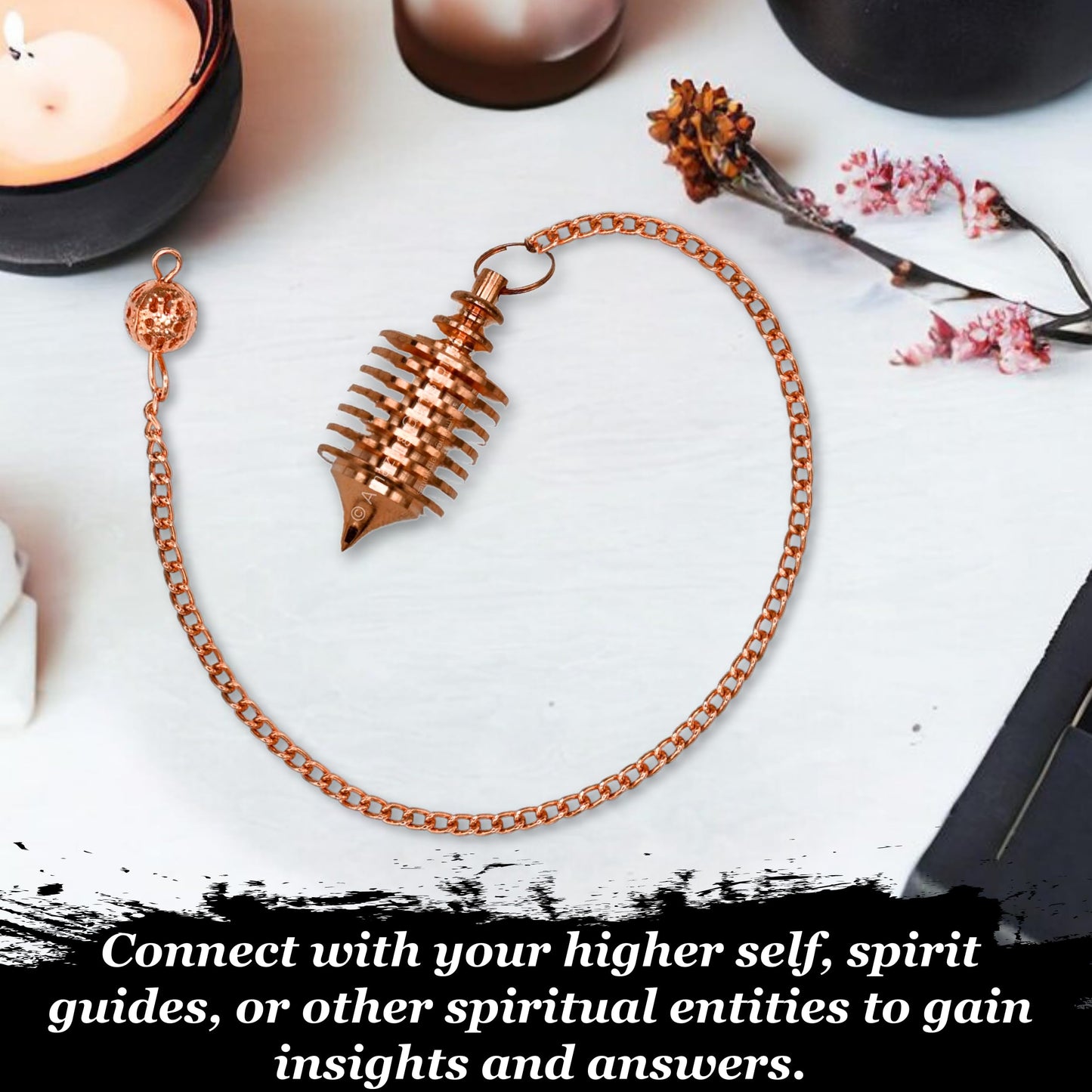 Amazing Gemstone Healing Metal Pendulums for Divination, Gold Vertical Hard Coil Steel Copper Pendulum High Energy Pendulo de Bronce Pendulos de Mesa MP15