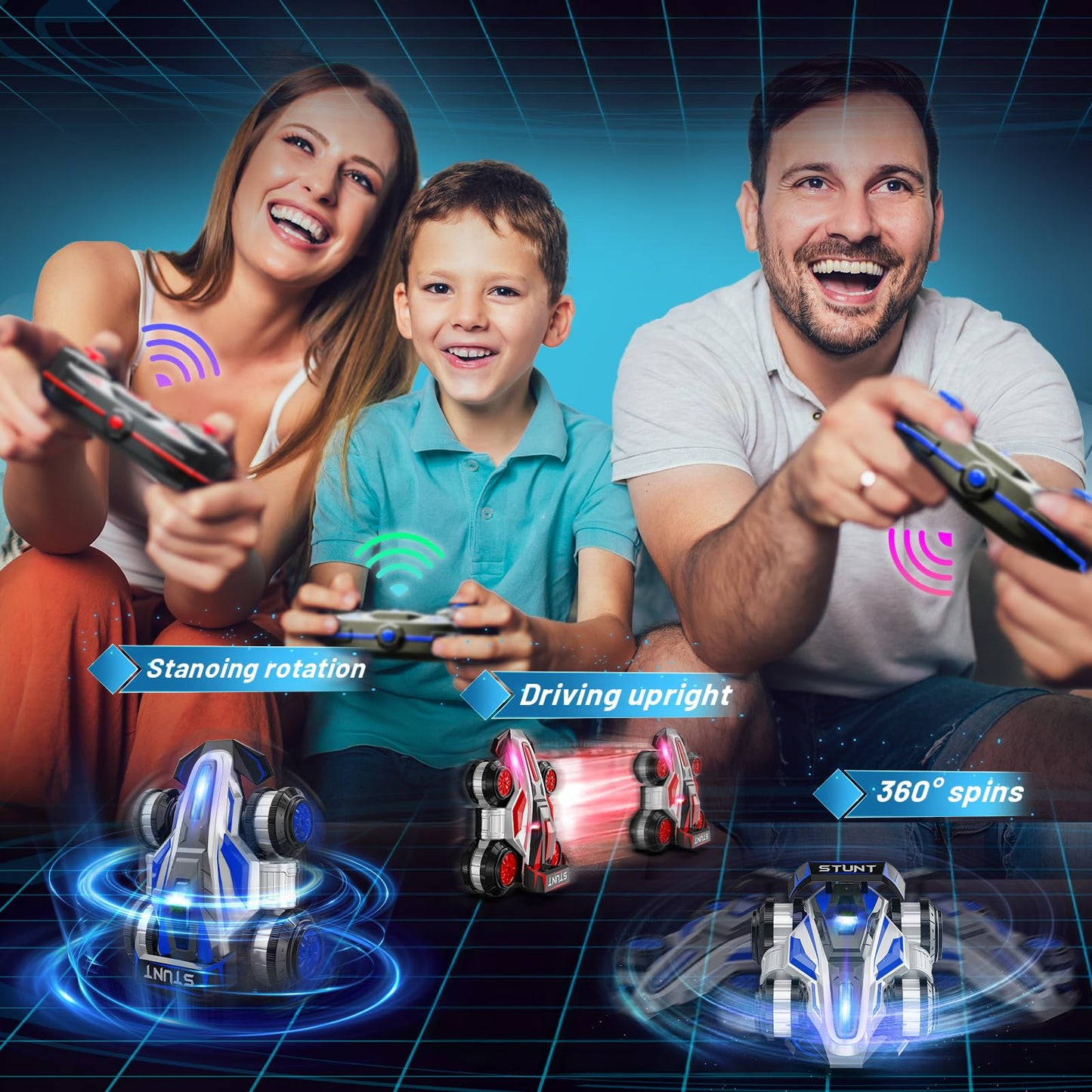 ZSYMIMRC High Speed Drift Remote Control Stunt Deformation Car, Birthday Gifts, for Boys and Girls 4-16 Years Old (Blue)
