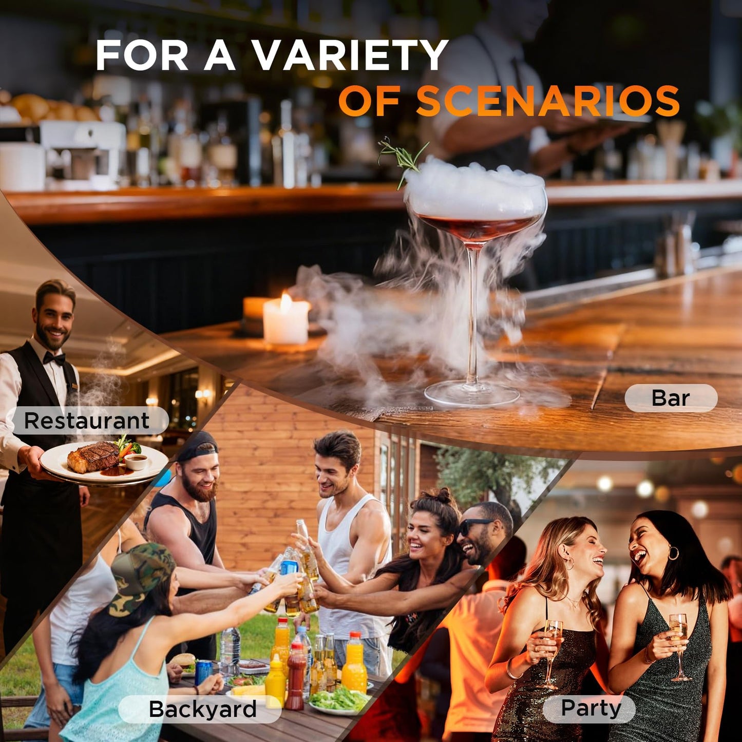 Electric Whiskey Smoker Kit with 0-60s Adjustable Timer, No Butane Needed, Cocktail Bourbon Drink Smoker Infuser Kit Smoke Whisky Set with 6 Wood Chips Flavors, Birthday Gifts for Men, Dad, Husband