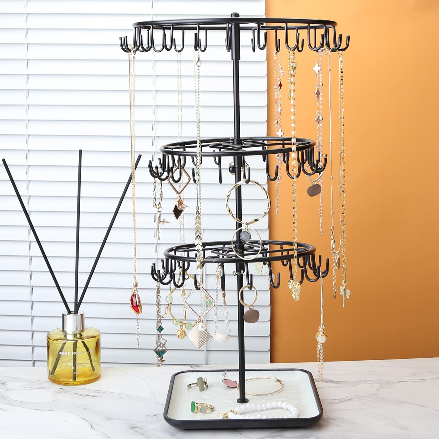 Diridbaz Multi-layer Jewelry Organizer Chic Box Metal Jewelry for Ladies Stylish Storage