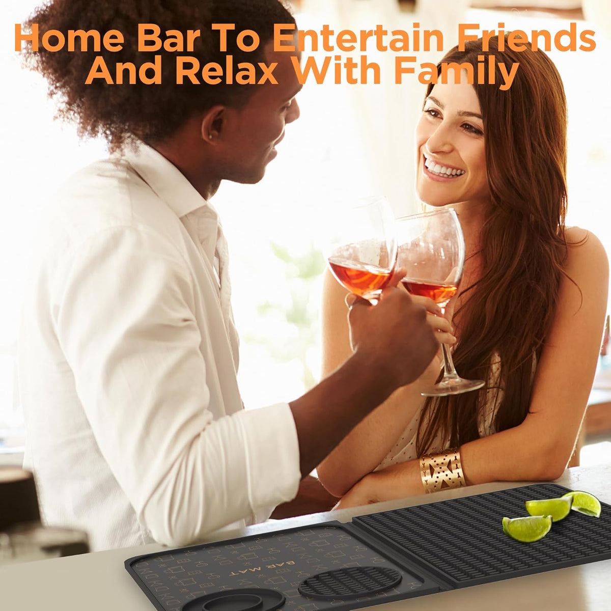 Bar Mat, Bar Accessories, Multifunctional Folding Cocktail Mat with Cutting Board, 18" X 12"(Black) Drying Mats,Bar Mat for Countertop,Bar Decorations for Home, Outdoor Bar Accessories,Travel