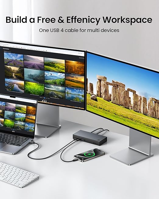 Silkland USB 4 for Thunderbolt 4 Cable 1FT, 40Gbps Data Transfer, 240W PD3.1 Fast Charging, 8K@60Hz, Short USB C Data Cable Compatible with Thunderbolt 3, iPhone 17/16, SSD, MacBook, Hub, Dock